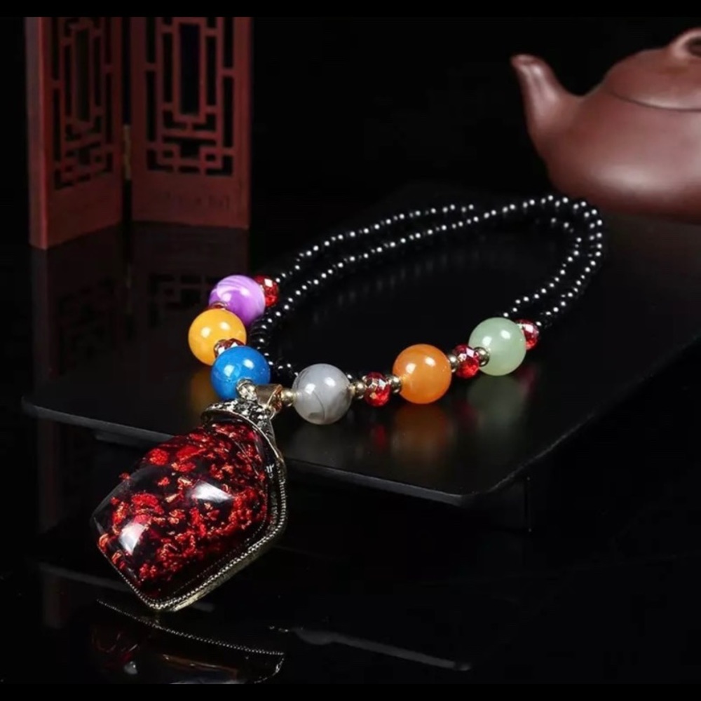 Long Ethnic Statement Necklace